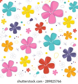 Colorful abstract flowers background vector