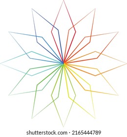 colorful abstract flowers.Squares overlapping flowers.multicolored geometric illustration.stripes flowers white background.multicolored flower line drawing.Illustration of a flower symbolic logo.