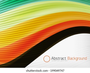 Colorful abstract flowing elegant lines design template with copy space