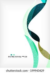 Colorful abstract flowing shapes with dotted texture on grey background