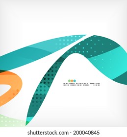 Colorful abstract flowing shapes with dotted texture on grey background