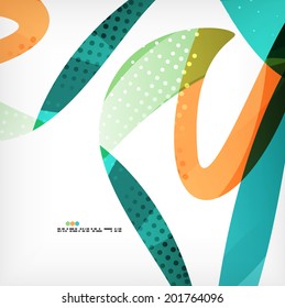Colorful abstract flowing shapes with dotted texture on grey background