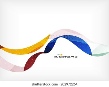 Colorful abstract flowing shapes with dotted texture on grey background