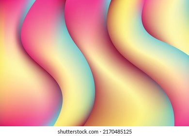 colorful abstract fluid background vector template with neon light effect
