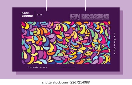 Farbige abstrakte Flüssig-Blog-Form-Hintergrund-Vorlage Kopienraum für Kunstposter, Banner, Landing-Page, Visitenkarte oder Präsentationsseite