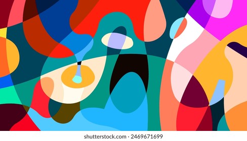 Colorful abstract fluid geometric background