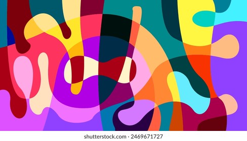 Colorful abstract fluid geometric background