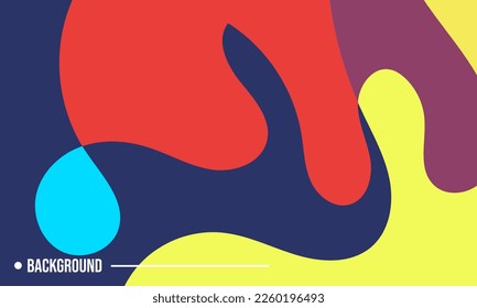 Fondo plano geométrico y fluido abstracto colorido. Papel de escritorio plano vectorial Eps 10