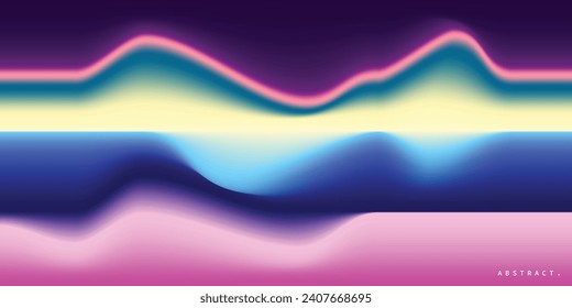 Colorful and abstract fluid gradient mesh background template copy space. Wavy color gradation backdrop. Modern multicolored background for poster, catalog, banner, cover, leaflet, or presentation.