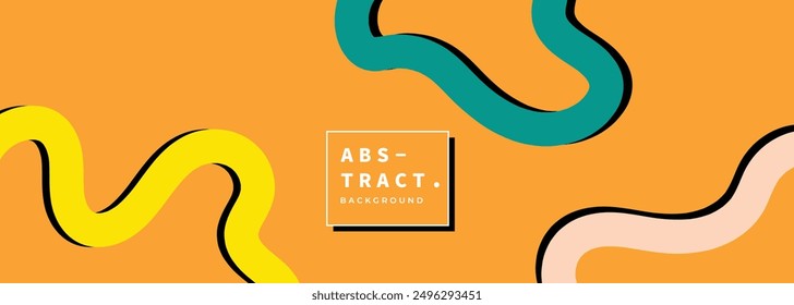 Colorful abstract fluid lines background template copy space. Creative modern backdrop design.