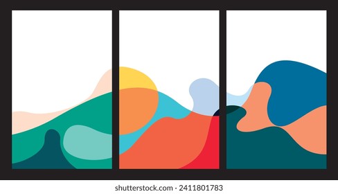 Colorful Abstract Fluid Minimalist Summer Background Festival Vector Banner