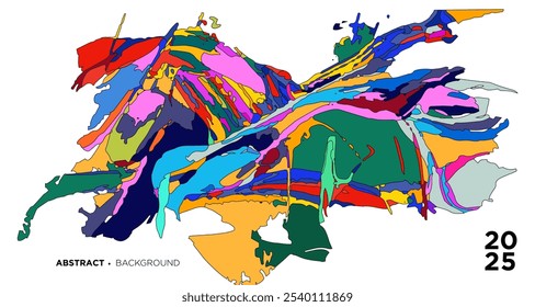Fundo psicodélico líquido abstrato colorido Ano Novo 2025