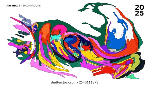 Fondo psicodélico fluido abstracto colorido Año Nuevo 2025