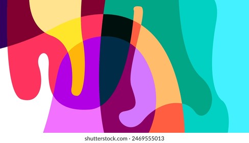 Colorful abstract fluid and psychedelic flat background for summer holiday party