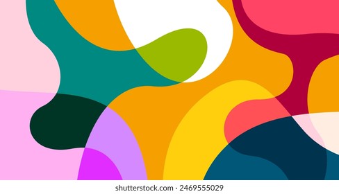 Colorful abstract fluid and psychedelic flat background for summer holiday party