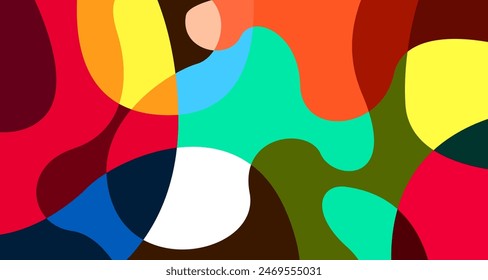Colorful abstract fluid and psychedelic flat background for summer holiday party