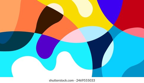 Colorful abstract fluid and psychedelic flat background for summer holiday party