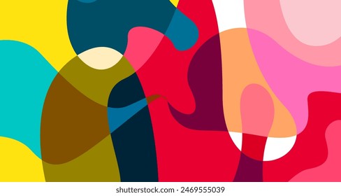 Colorful abstract fluid and psychedelic flat background for summer holiday party