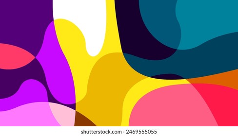 Colorful abstract fluid and psychedelic flat background for summer holiday party
