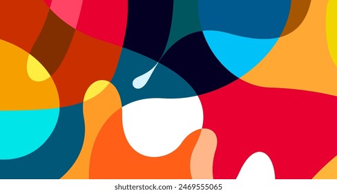 Colorful abstract fluid and psychedelic flat background for summer holiday party