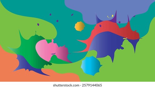 Colorful abstract fluid and psychedelic flat background for summer holiday party