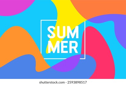 Colorful abstract fluid and psychedelic flat background for summer holiday. abstract fun color design