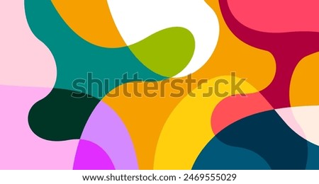 Colorful abstract fluid and psychedelic flat background for summer holiday party