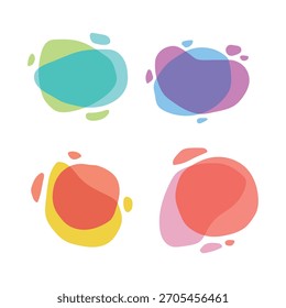 Colorful abstract fluid shape blobs with modern gradient style for creative design backgrounds
