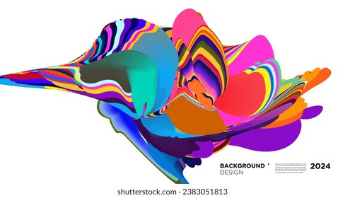 Colorful abstract fluid shape for digital web banner design template 2024