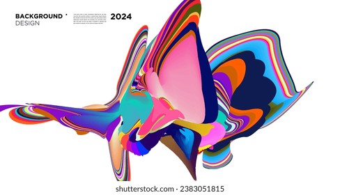 Colorful abstract fluid shape for digital web banner design template 2024