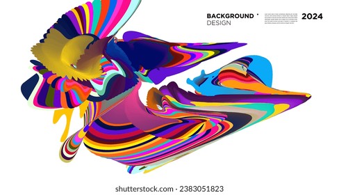 Forma colorida de líquido abstracto para la plantilla de diseño de banner web digital 2024