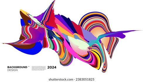 Colorful abstract fluid shape for digital web banner design template 2024