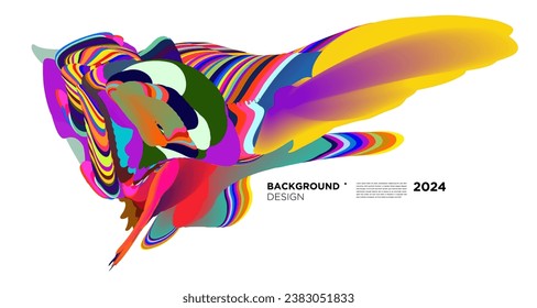 Colorful abstract fluid shape for digital web banner design template 2024