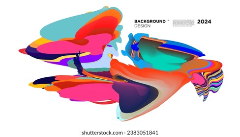 Colorful abstract fluid shape for digital web banner design template 2024