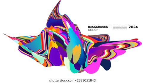Colorful abstract fluid shape for digital web banner design template 2024