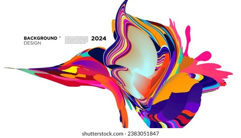 Forma colorida de líquido abstracto para la plantilla de diseño de banner web digital 2024