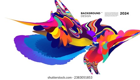 Colorful abstract fluid shape for digital web banner design template 2024