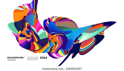 Colorful abstract fluid shape for digital web banner design template 2024