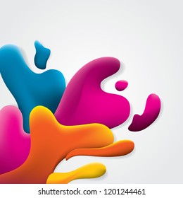 Colorful abstract fluid shape vector illustration