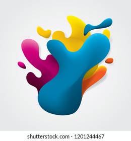 Colorful abstract fluid shape vector illustration