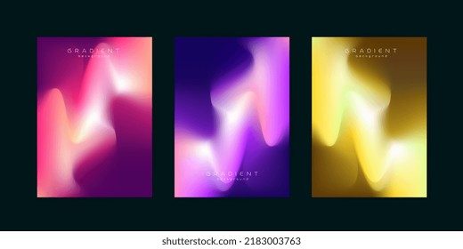 Colorful Abstract fluid wave background. Set of abstract gradient flow curve. and trendy pastel abstract background design