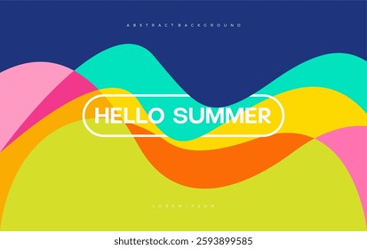 Colorful abstract fluid and wave flat background for summer holiday. abstract fun color design