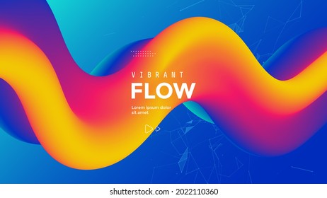 Colorful Abstract Fluid Wave. Modern Poster With Gradient 3d Flow Shape. Innovation Background Design For Cover, Landing Page.