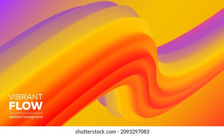 Colorful Abstract fluid wave. Modern poster with gradient 3d flow shape. Innovation background design for cover, landing page.