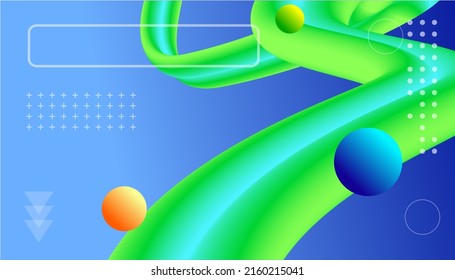 Colorful Abstract fluid wave. Modern poster with gradient 3d flow shape. Innovation background design