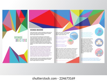 Colorful abstract flyer with geometric elements