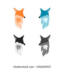 Colorful Abstract Fox Head for Logo or Icon