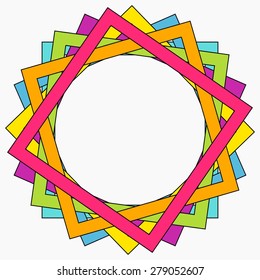 Colorful abstract frame made of squares. Vector illustration