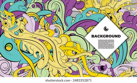 Colorful abstract with fun monsters character. design suits for background concept, wallpaper, cover, book cover, leaflet, flyer, banner, and kid's project