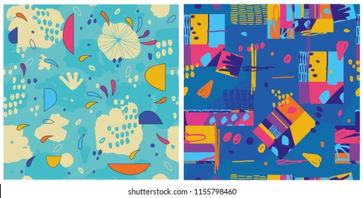Colorful abstract funky patterns.
